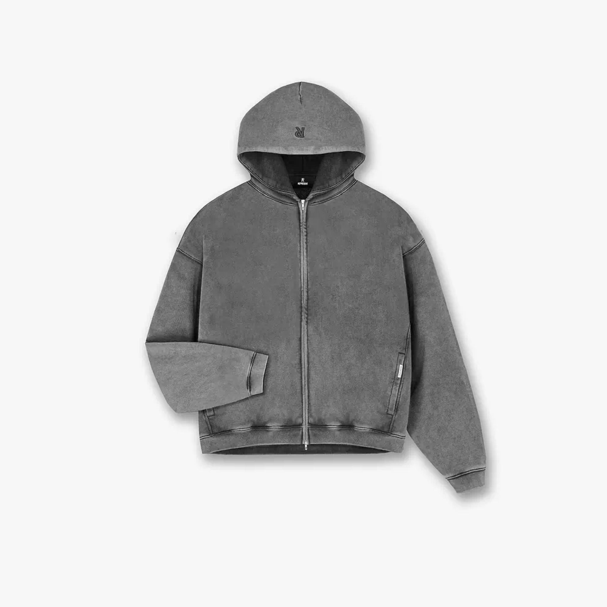 Initial Boxy Zip Through Hoodie